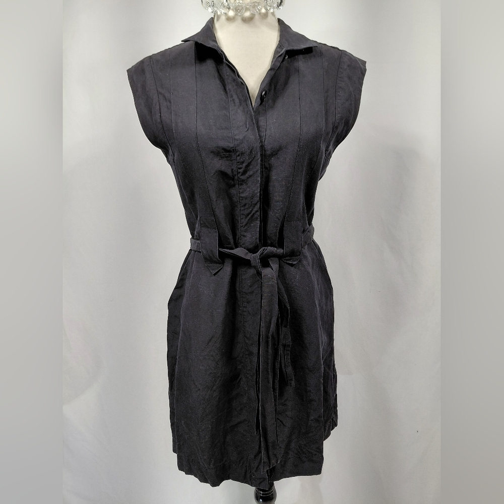 Liu Jo Black Sleeveless Front Button Belted Dress